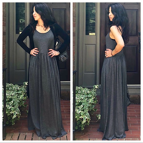 ✨LAST ONE✨Charcoal grey tank side slit maxi dress - Picture 8 of 8